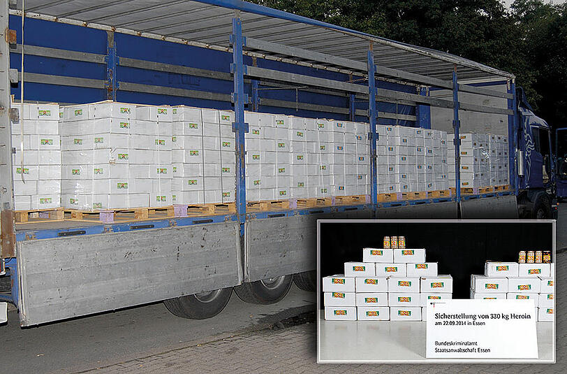 Haufenweise Heroin: Das Bundeskriminalamt hat den größten Drogenfund Deutschlands gemacht! 330 Kilo heroin hatte ein Laster aus dem Iran geladen.
