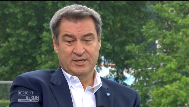Markus Söder zu Gast bei Matthias Deiß im ARD-Sommerinterview. Markus Söder zu Gast bei Matthias Deiß im ARD-Sommerinterview.