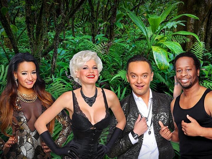 Gabby de Almeida Rinne, Melanie Müller, Julian F.M. Stöckel und Mola Adebisi