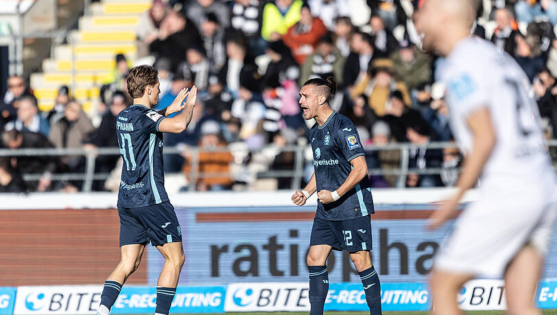 Sigurd Haugen trifft zum 1:0 für den TSV 1860. Sigurd Haugen trifft zum 1:0 für den TSV 1860.