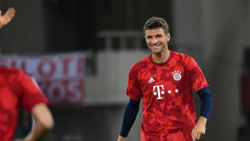 Thomas Müller von München lacht vor dem Spiel. Foto: Sven Hoppe/dpa Thomas Müller von München lacht vor dem Spiel. Foto: Sven Hoppe/dpa