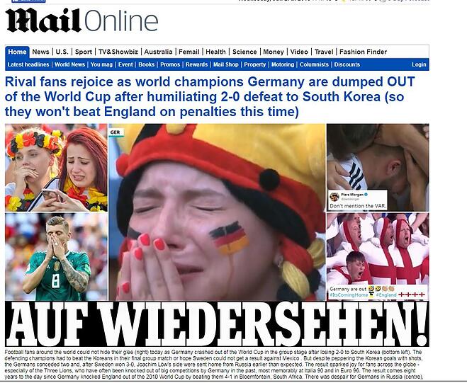 "The Daily Mail": "Auf Wiedersehen!"