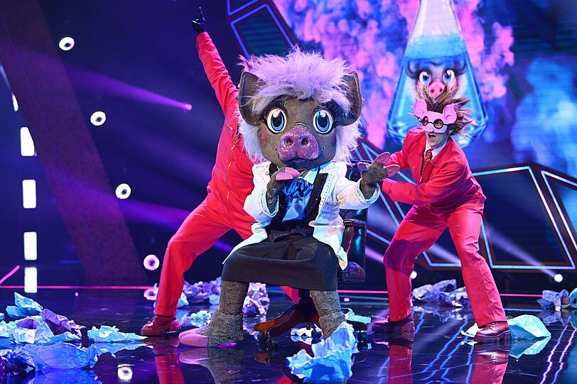 "Don't Stop Me Now": Für Prof. Dr. Dr. Schweinstein wurde der Queen-Song zum Motto: Sie ließ sich nicht aufhalten und steht im Finale. "Don't Stop Me Now": Für Prof. Dr. Dr. Schweinstein wurde der Queen-Song zum Motto: Sie ließ sich nicht aufhalten und steht im Finale.
