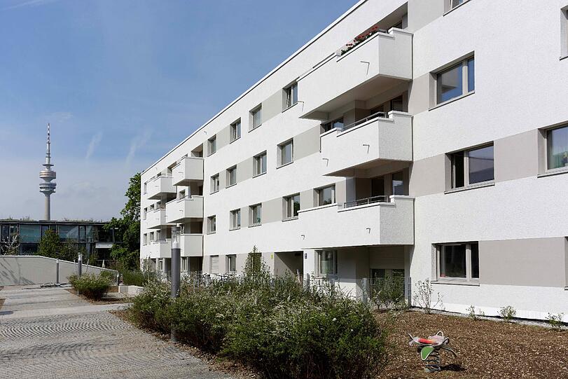 Die Wohnungen am Ackermannbogen: Im Quartier gibt&rsquo;s demnächst einen neuen Treffpunkt.