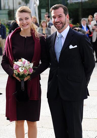 So strahlt das Paar am Tag vor seiner Verlobung: Erbgroßherzog Guillaume von Luxemburg und seine Verlobte, Gräfin Stephanie de Lannoy.