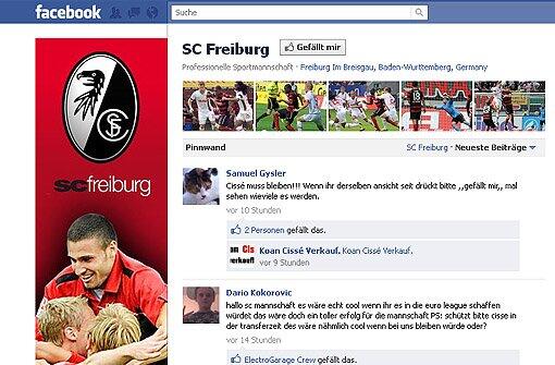 Platz 15 mit 39.405 Facebook-Fans: SC Freiburg