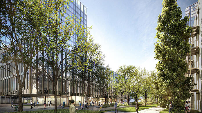 Ins Siemens-Hochhaus in Obersendling kommen nach der Sanierung wieder Büros.