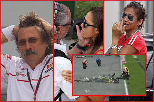 Vater Paolo, Mutter Rossella und Freundin Kate trauern um den verunglückten Marco Simoncelli...