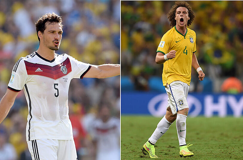 HUMMELS &ndash; LUIZ: Verteidiger? Stürmer! Beide trafen zweimal für ihre Teams im Turnier. Hummels ist ununstrittener Abwehrboss, Luiz nach Neymars Aus Liebling der Brasilianer. Remis.     Stand: 3,5:0,5