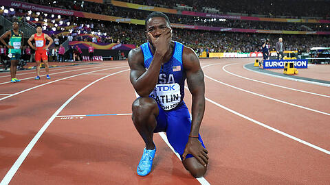 5. August 2017: Justin Gatlin nach seinem Sieg im 100-Meter-Finale der Männer bei der WM in London.