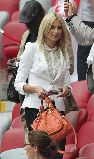 Lena Gercke, Freundin von Sami Khedira, kam in heißer Leder-Leggings.