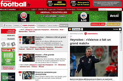 Francefootball.fr zitiert Heynckes