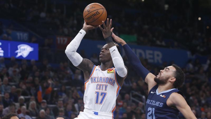 Überragender Spieler beim Oklahoma-Sieg gegen Memphis: Dennis Schröder. Überragender Spieler beim Oklahoma-Sieg gegen Memphis: Dennis Schröder.