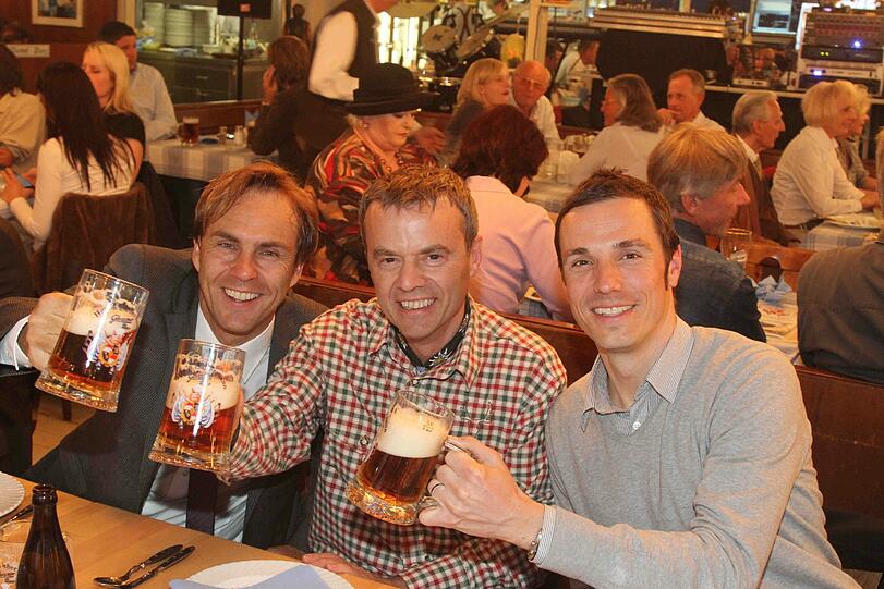 Funkhaus&ndash;Geschäftsführer Alexander Koller, Röslein-Wirt Gregor Lemke und AZ-Chefredakteur Andreas Hock (v. l.).