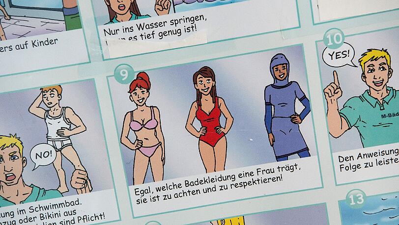 Der Flyer klärt unter anderem darüber auf, dass Frauen weder verbal noch körperlich sexuell belästigt werden dürfen. Der Flyer klärt unter anderem darüber auf, dass Frauen weder verbal noch körperlich sexuell belästigt werden dürfen.
