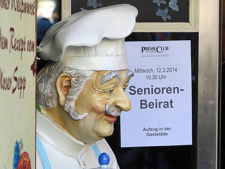Motiv: "Senioren-Beirat-Chefkoch" am Marienplatz.