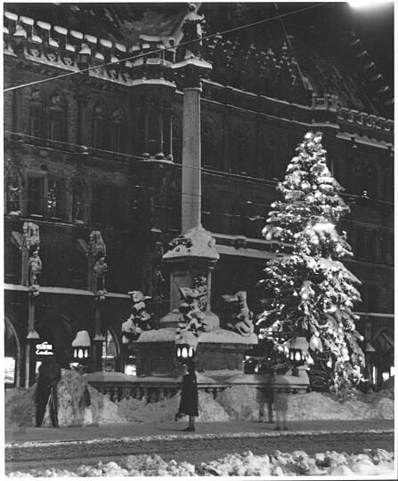 Reichlich Schnee lag 1939 in der Innenstadt.