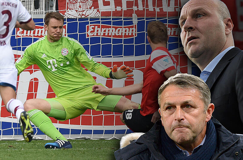 Die Bundesliga ist sauer auf die fehlende Bayern-Motivation. Klaus Allofs (unten rechts) und Dirk Dufner haben die Pleiten-Serie öffentlich kritisiert.