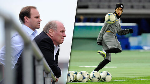 Christian Nerlinger (l., hier mit Uli Hoeneß) wollte Neymar 2010 nach München locken.