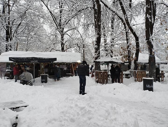Wintermarkt am Grünspitz im Dezember 2023.