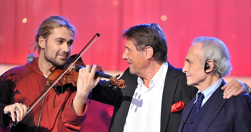 José Carreras, Startenor und Schirmherr der Initiative, mit Udo Jürgens und David Garrett.