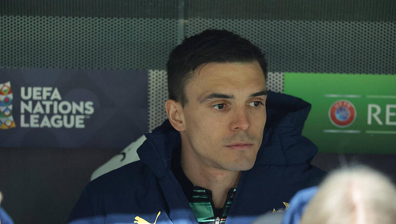 Joao Palhinha musste auch bei der portugiesischen Nationalmannschaft mit einem Bankplatz vorliebnehmen. Joao Palhinha musste auch bei der portugiesischen Nationalmannschaft mit einem Bankplatz vorliebnehmen.