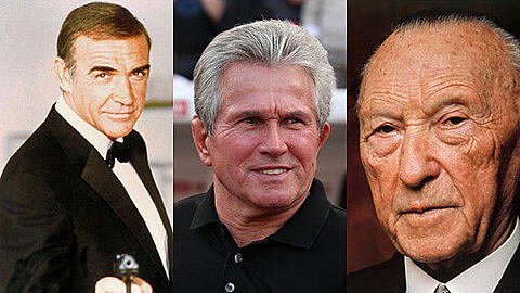 Links: Seine Paraderolle: Sean Connery, hier 53 Jahre alt, stand 1983 nach zwölf Jahren Pause wieder als James Bond vor der Kamera. Rechts: Der Alte: Konrasd Adenauer war von 1949 bis &rsquo;63 Bundeskanzler. Mitte: Jupp Heynckes