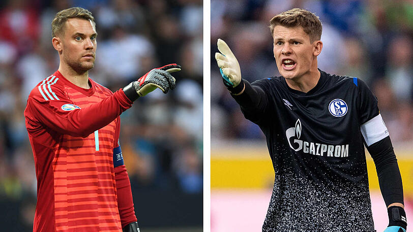 Treffen am Samstagabend aufeinander: Bayern-Keeper Manuel Neuer (l.) und Schalke-Torwart Alexander Nübel.