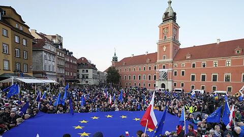 Eine Pro-EU-Demonstration in Warschau.