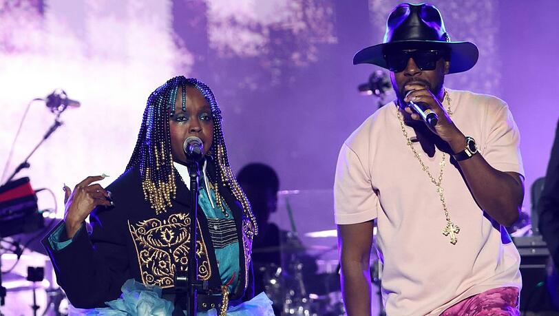 Lauryn Hill und Wyclef Jean performen bei einer Show in São Paulo.