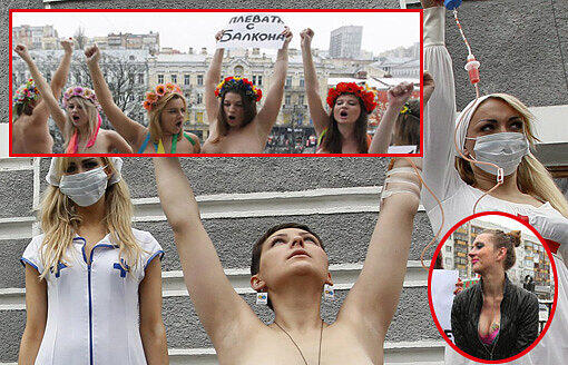 Neues von der Aktionsgruppe "FEMEN": Jetzt demonstrieren die Frauen für ein besseres Gesundheitssystem in der Ukraine.