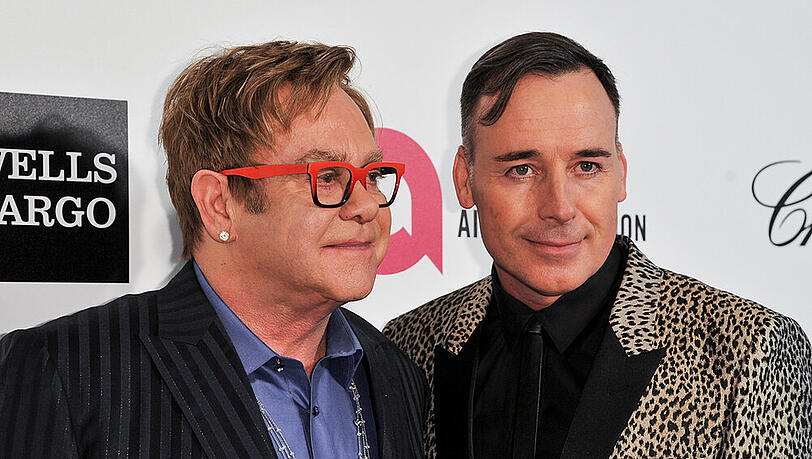 Elton John und David Furnish auf der Oscar-Party des Popsängers Elton John und David Furnish auf der Oscar-Party des Popsängers