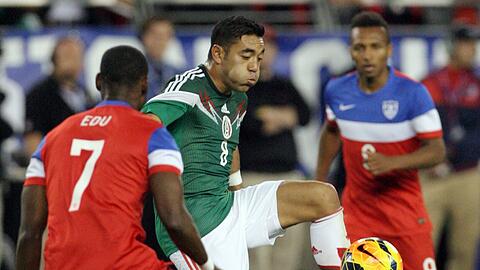 Julian Green (rechts im Hintergrund) hatte gegen Mexiko seinen ersten Auftritt im Trikot der US-Nationalmannschaft.