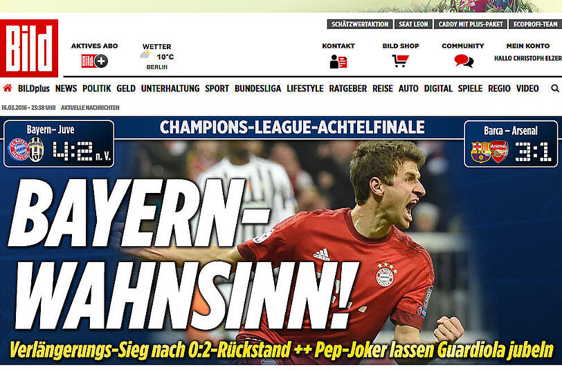 Für die "BILD" sind ganz klar die Joker Thiago und Coman die Gewinner des Spiels.
