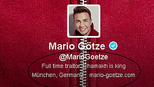 &bdquo;Vollzeitverräter&ldquo; (&bdquo;Full time traitor&ldquo;) steht unter seinem Profilbild.