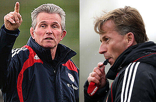 Der Interims- gegen den zukünftigen Trainer: Andries Jonker (rechts) gegen Jupp Heynckes.