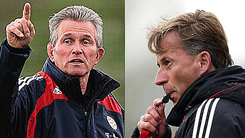 Der Interims- gegen den zukünftigen Trainer: Andries Jonker (rechts) gegen Jupp Heynckes.