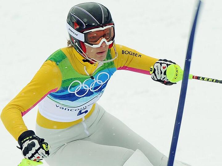 Maria Riesch gewinnt im Slalom die Goldmedaille.