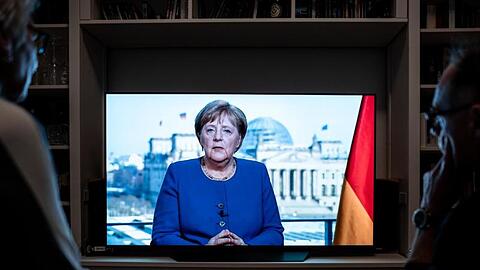 In ihrer Rede appellierte Angela Merkel an die Disziplin der Bürger.