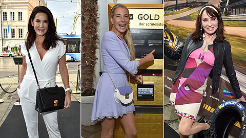 Mariella Ahrens, Giulia Siegel und Anna Maria Kaufmann im Goldfieber: Im Münchner Szenelokal H'ugo's gibt es den ersten "Gold to go"-Automaten.