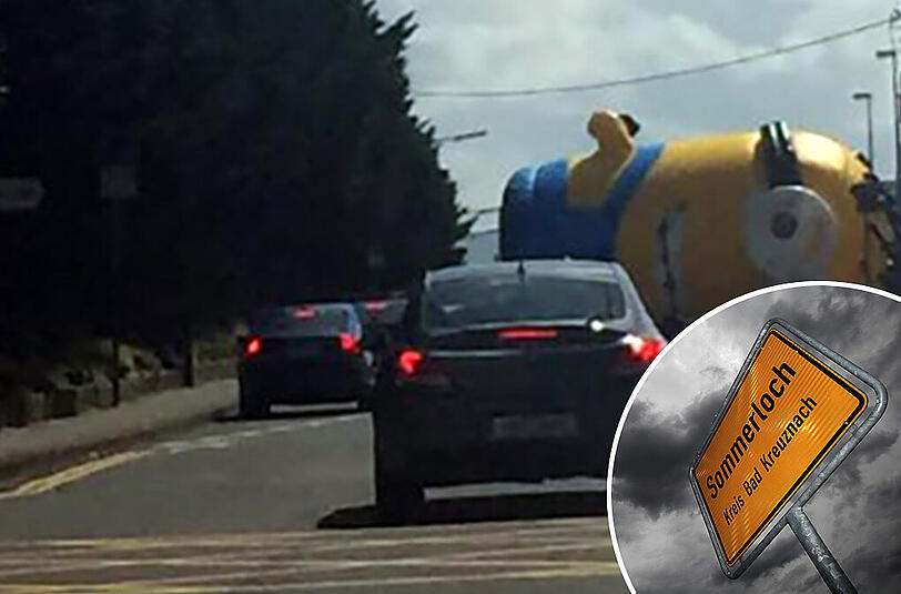 Und plötzlich lag da ein riesiger Aufblas-Minion auf der Straße...