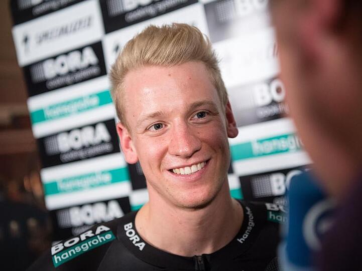 Pascal Ackermann, Mitglied vom deutschen Radrennstall Bora-hansgrohe. Foto: Matthias Balk/dpa