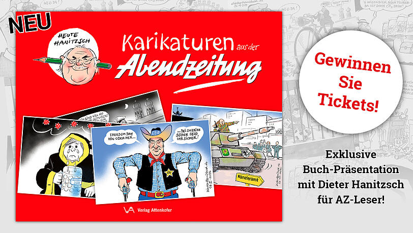 So sieht das Cover des neuen Buches von AZ-Karikaturist Dieter Hanitzsch aus – mit über 150 Zeichnungen aus den Jahren 2018 bis 2022.