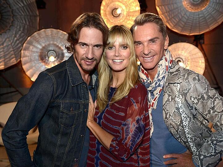 Die drei Musketiere: Thomas Hayo (v.l.), Heidi Klum und Wolfgang Joop