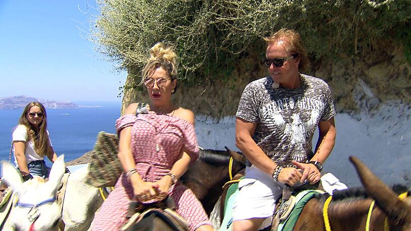 (Kein) Spaß beim Eselreiten: Carmen und Robert Geiss.