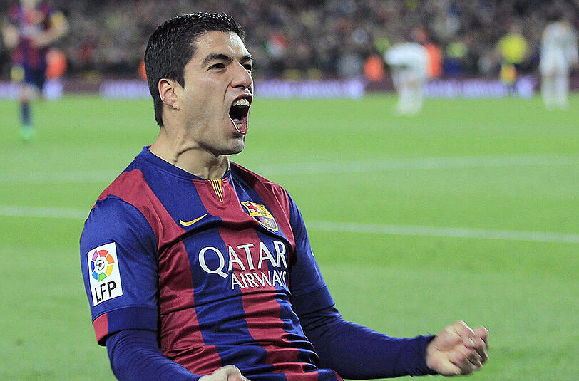 Luis Suarez feiert seinen Treffer zum 2:1.