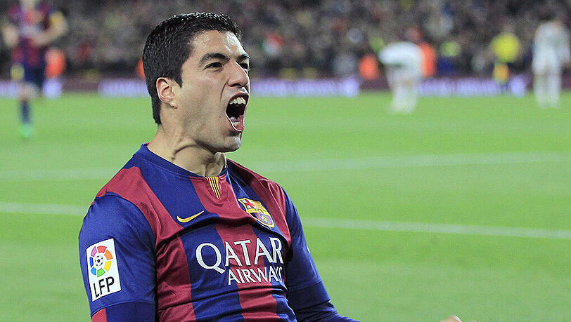 Luis Suarez feiert seinen Treffer zum 2:1. Luis Suarez feiert seinen Treffer zum 2:1.