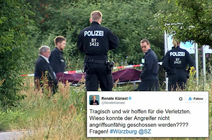 Polizeikritik als Reaktion auf einen Amoklauf: Mit ihrem Tweet sorgte Renate Künast für Aufregung.