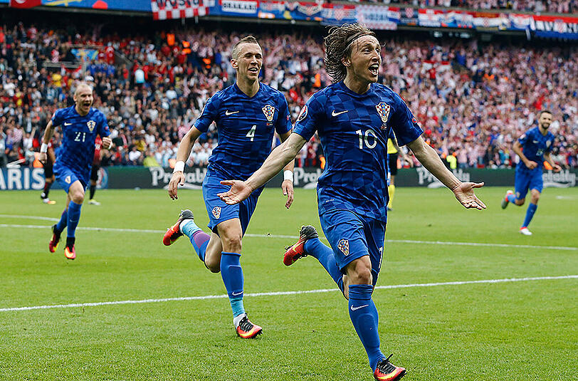 Matchwinner Luka Modric jubelt nach seinem Traumtor.