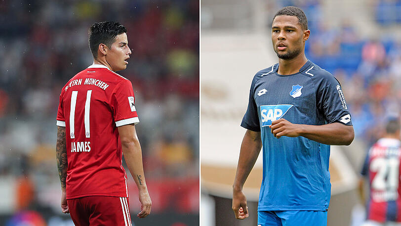 James Rodríguez kam als Leihgabe von Real Madrid zum FC Bayern, Serge Gnabry (rechts) ging als Leihgabe zur TSG 1899 Hoffenheim.